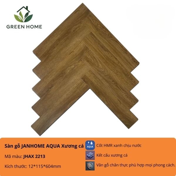 sàn gỗ JanHome Aqua xương cá JHAX 2213