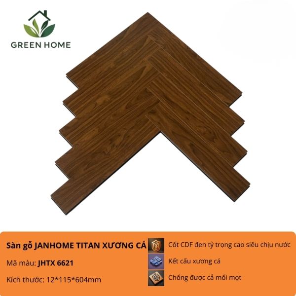 sàn gỗ JanHome Titan xương cá JHTX 6621