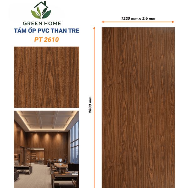 Tấm Ốp PVC Than Tre Hobi PT2610