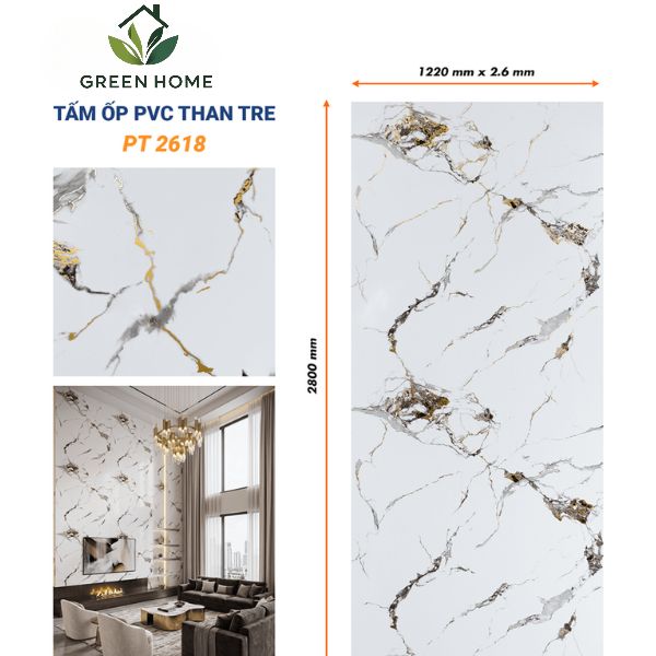 Tấm Ốp PVC Than Tre Hobi PT2618